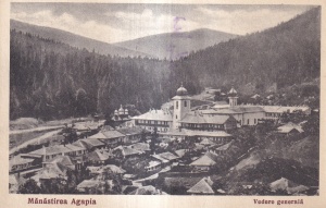 Manastirea Agapia. Vedere generala (circulata in anii 1930)