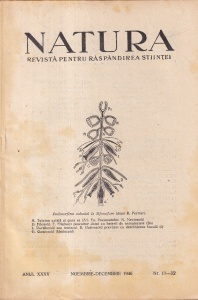 Natura. Revista pentru raspandirea stiintei, anul XXXV, nr. 11-12, noiembrie-decembrie 1946