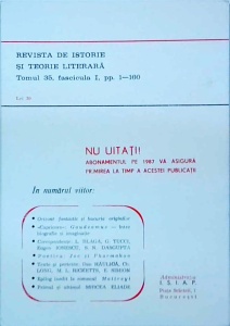 Revista de istorie si teorie literara. Ianuarie - martie 1986 - Img 2
