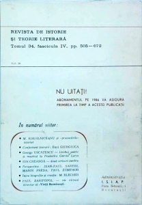 Revista de istorie si teorie literara. Octombrie - Decembrie 1985 - Img 2