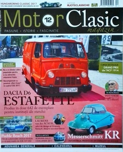 Revista Motor Clasic, nr. 12 anul III, Dacia D6 Estafette, Messerschmitt KR 200, Range Rover Velar 1970
