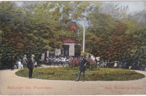 Salutari din Pucioasa. Aleea Parcului cu Muzica (circulata circa 1910)