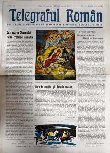 Telegraful roman, nr. 47-48, decembrie 1980 si 1-2, ianuarie 1981. Foaie religioasa editata de Arhiepiscopia Ortodoxa Romana a Sibiului