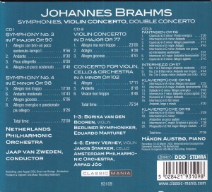 Brahms - Collection. Symphonies, Violin Concerto, Double Concerto (3 CD) - Img 2