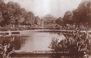 Bucuresti. Vedere din Parcul Carol (circulata 1928)