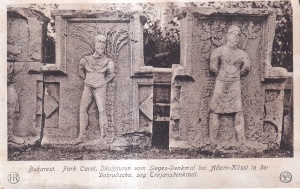 Bukarest. Park Carol, Skulpturen vom Sieges-Denkmal bei Adam-Klissi in der Dobrudscha, sog. Trajansdenkmal (necirculata)