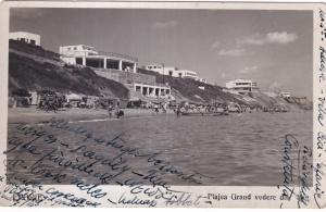 Eforie. Plajea Grand vedere din larg (circulata 1935)