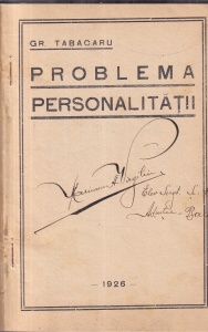 Gr. Tabacaru - Problema personalitatii (1926)