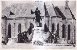 Kolozsvar. Matyas Kiraly Szobor (scrisa)