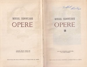 Mihail Sadoveanu - Opere, volumul 18. Nicoara Potcoava. Aventura in lunca Dunarii - Img 2