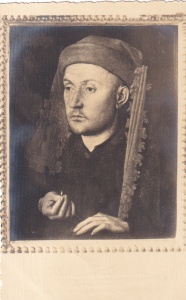 Muzeul Baron Brukenthal. Jan van Eyck (1381-1440). Portretul unui necunoscut cu chaperon albastru (necirculata)