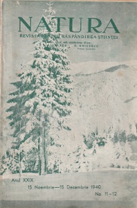 Natura. Revista pentru raspandirea stiintei, anul XXIX, nr. 11-12, 15 noiembrie-15 decembrie 1940