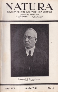 Natura. Revista pentru raspandirea stiintei, anul XXX, nr. 4, aprilie 1941