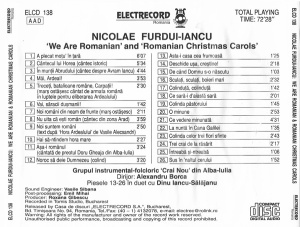 Nicolae Furdui Iancu – We Are Romanian. Romanian Christmas Carols - Img 2