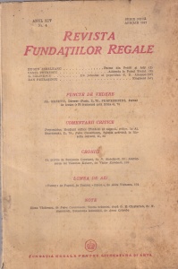 Revista Fundatiilor Regale, anul XIV, nr. 4, aprilie 1947