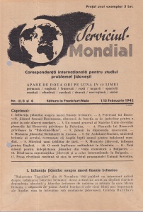 Serviciul Mondial. Corespondenta internationala pentru studiul..., nr. III/3 si 4, 1/15 februarie 1942
