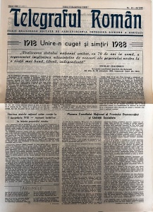 Telegraful roman, nr. 45-46/1988, 1 decembrie 1988. Foaie religioasa editata de Arhiepiscopia Ortodoxa Romana a Sibiului