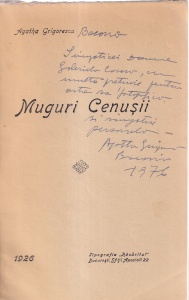 Agatha Grigorescu (Bacovia)- Muguri cenusii. Versuri (cu autograful si dedicatia autorului, 1926)