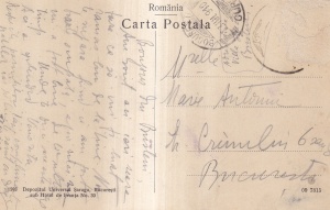 Busteni. Vederea Muntilor Bucegi Iarna (circulata 1910) - Img 2