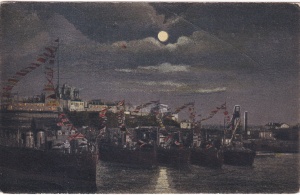 Constanta. Vapoare de rasboi si prinzatoare de mine (circulata 1930)