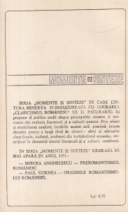 D. Pacurariu - Clasicismul romanesc. Momente si sinteze - Img 2