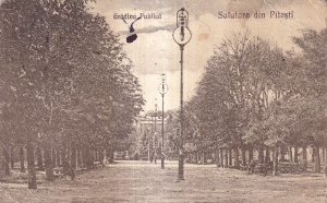 Gradina Publica. Salutare din Pitesti (circulata 1924)