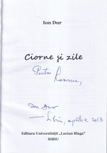 Ion Dur - Ciorne zi zile (cu autograful autorului)