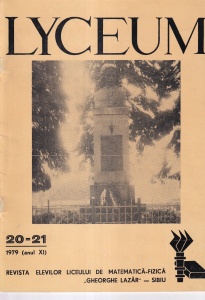 Lyceum, nr. 20-21, 1979. Revista elevilor Liceului de Matematica si Fizica "Gheorghe Lazar" din Sibiu