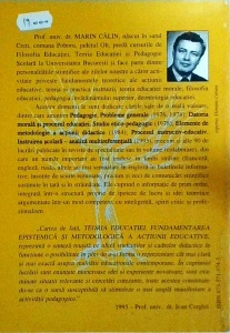 Marin Calin - Teoria educatiei. Fundamentarea epistemica si metodologica a actiunii educative - Img 2