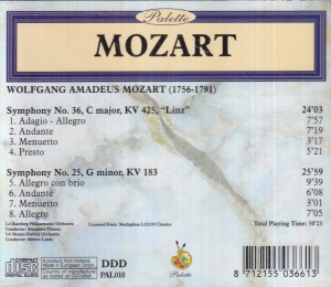 Mozart - Symphony Nr. 36 Linz. Symphony Nr. 25 - Img 2