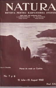 Natura. Revista pentru raspandirea stiintei, anul XXIX, nr. 7-8, 15 iulie-15 august 1940