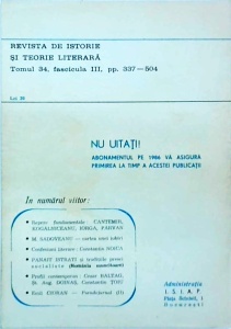 Revista de istorie si teorie literara. Iulie - Septembrie 1985 - Img 2