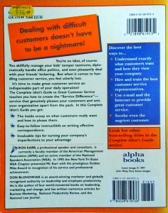 Ron Karr, Don Blohowiak - The Complete Idiot's Guide to Great Customer Service - Img 2