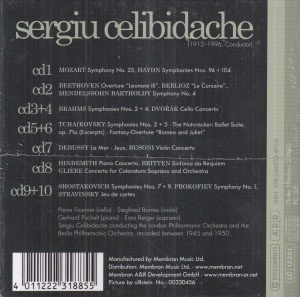 Sergiu Celibidache – Shostakovich. Hindemith. Beethoven. Haydn. Mozart. Brahms. Tchaikovsky. Britten. Mendelssohn Bartholdy (10 CD, sigilata) - Img 2