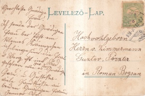 Udvozlet Ponyaszkarol. Weisz Felix, Oravicza (circulata 1906) - Img 2