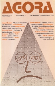 Agora, volumul 4, nr. 4, octombrie-decembrie 1992