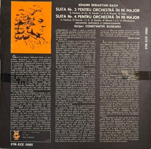 Bach – Suita nr. 3 pentru Orchestra in Re Major. Suita nr. 4 pentru Orchestra in Re Major. Dirijor Constantin Bugeanu - Img 2