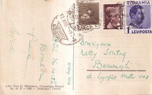 Campulung-Muscel. Gradina publica. Biserica Sf. Nicolae si vedere spre Flamanda (circulata 1937) - Img 2
