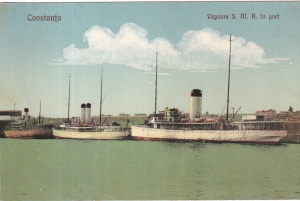 Constanta. Vapoare S. M. R. in port (scrisa 1933)