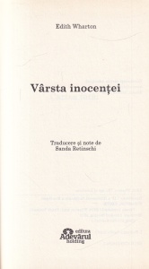 Edith Wharton - Varsta inocentei - Img 2