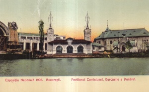 Expositie Nationala 1906. Bucuresti. Pavilionul Comisiunei, Europene a Dunarei (circulata)