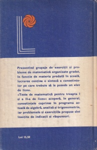 Ion Petrica, Ion Lazar - Teste de matematica pentru treapta I si a II-a de liceu - Img 2