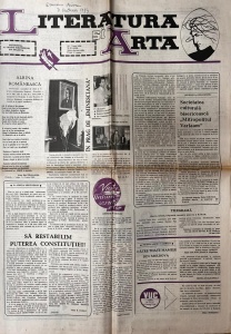 Literatura si Arta. Saptamanal al Uniunii Scriitorilor din Modova, nr. 23, 7 iunie 1990