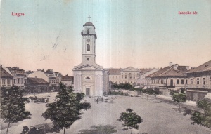Lugoj / Lugos. Izabella-tér (circulata 1933)