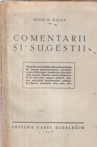 Mihai D. Ralea - Comentarii si sugestii (1928)