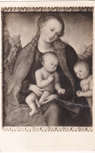 Muzeul Baron Brukenthal. Lucas Cranach d. A. (1472-1553). Maria cu Isus si Ioan (necirculata)