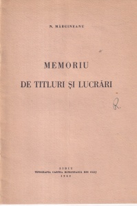 N. Margineanu - Memoriu de titluri si lucrari