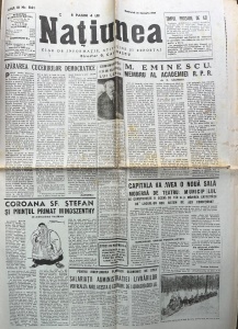 Natiunea. Ziar de informatie, atitudine si reportaj. Director G. Calinescu, nr. 841, 16 ianuarie 1948