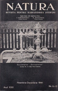 Natura. Revista pentru raspandirea stiintei, anul XXX, nr. 11-12, noiembrie-decembrie 1941