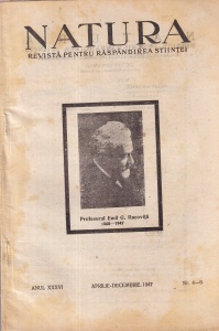 Natura. Revista pentru raspandirea stiintei, anul XXXVI, nr. 4-6, aprilie-decembrie 1947
